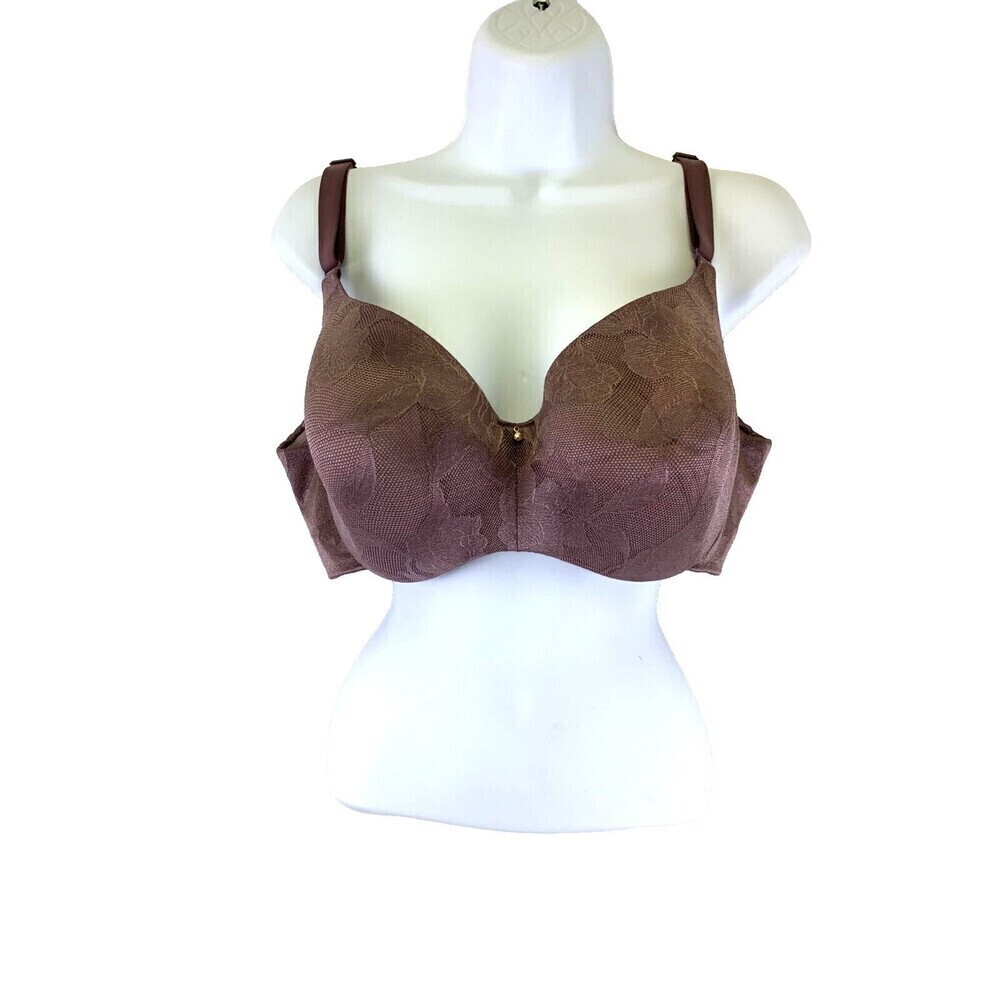 Cacique Invisible Lace Backsmoother Lightly Lined‎ Balconette Bra Purple 40 DD
